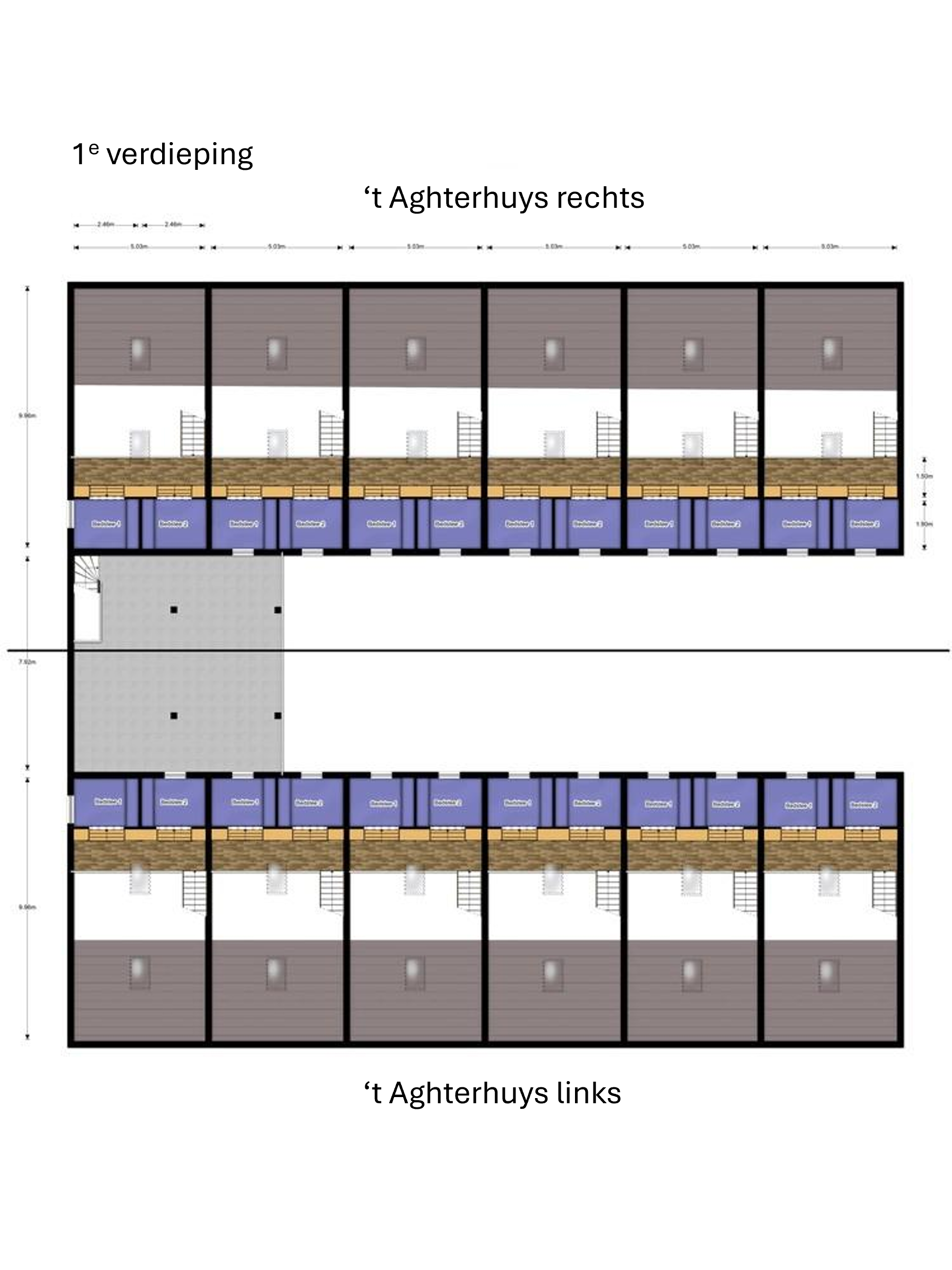 Aghterhuys 1e verdieping plattegrond teken