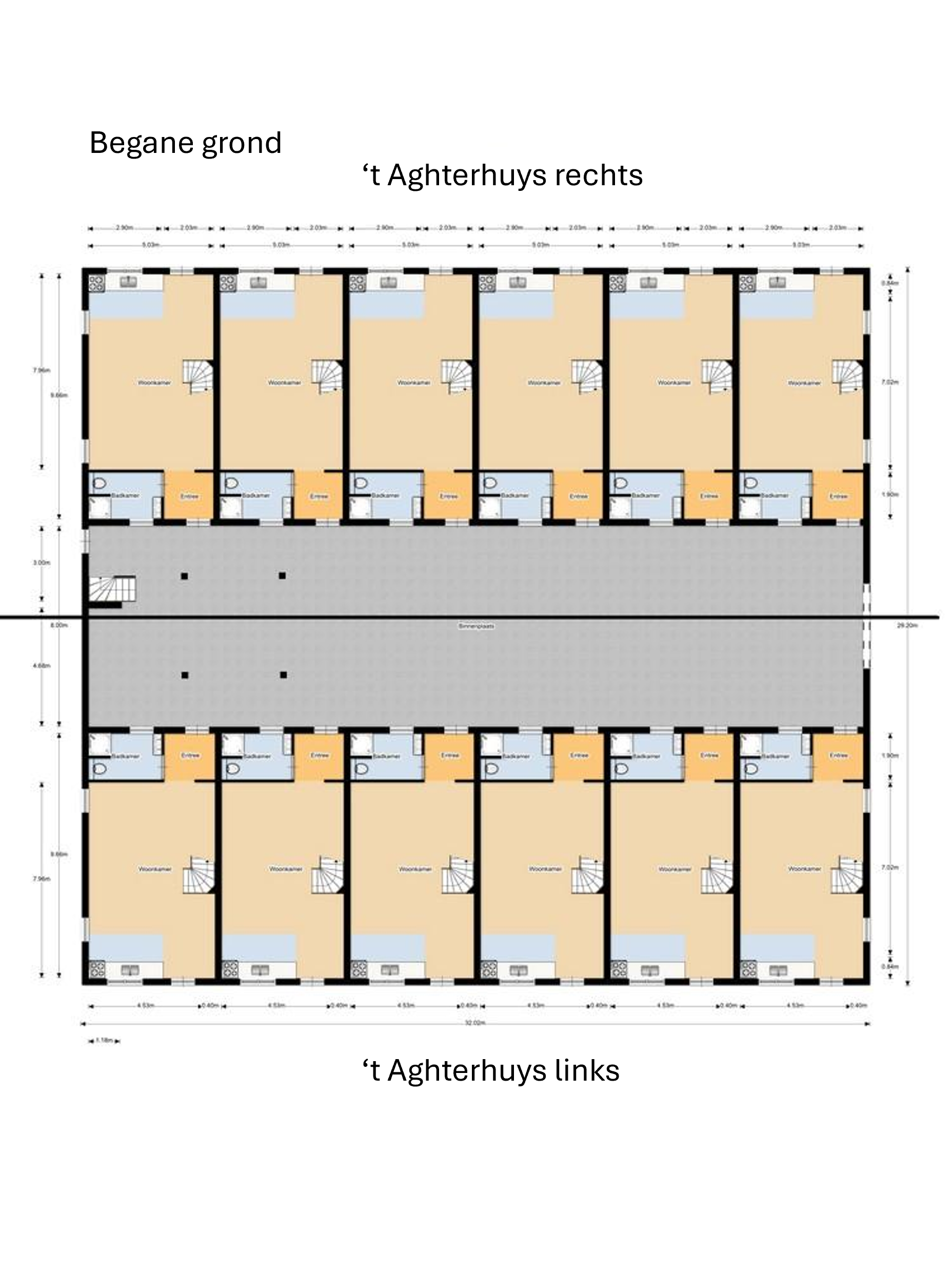 Aghterhuys begane grond plattegrond plat